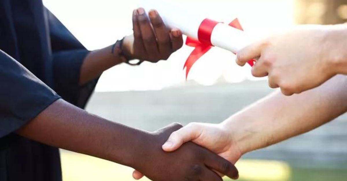 High school senior receives diploma