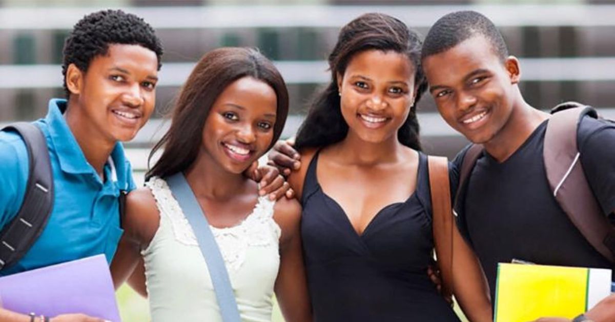 group of college students