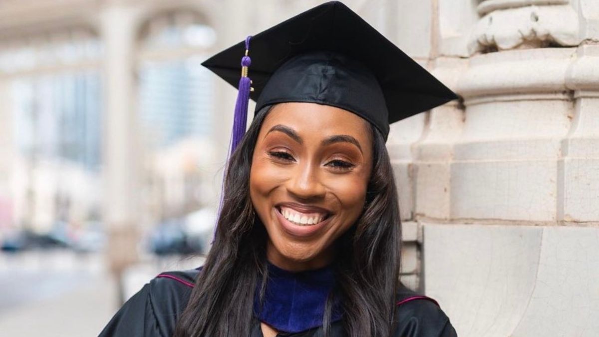 Areanah Preston in her cap and gown