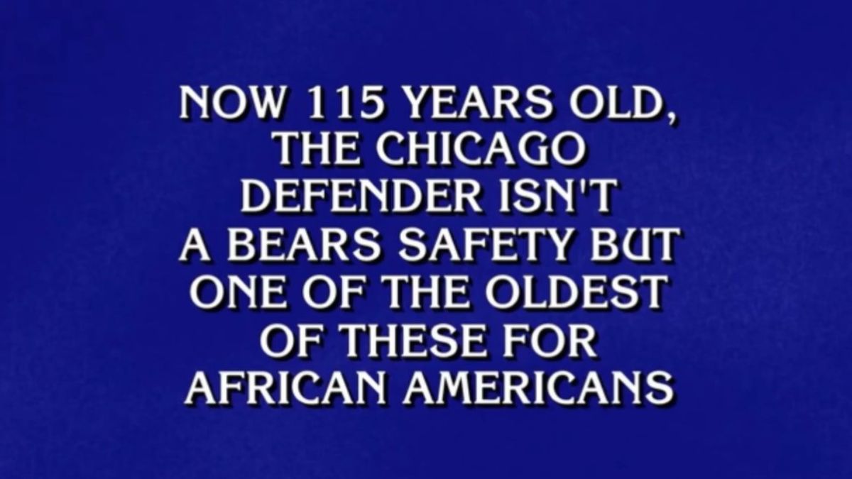 Chicago Defender Jeopardy game show Question