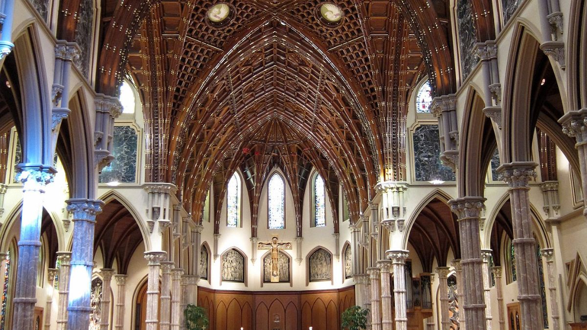 The ceiling of Holy Name Cathedral