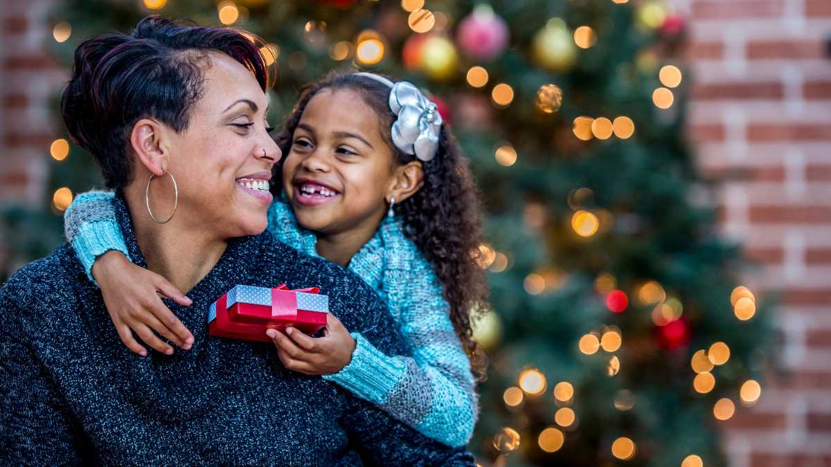 Holidays at home with a mother and her daughter
