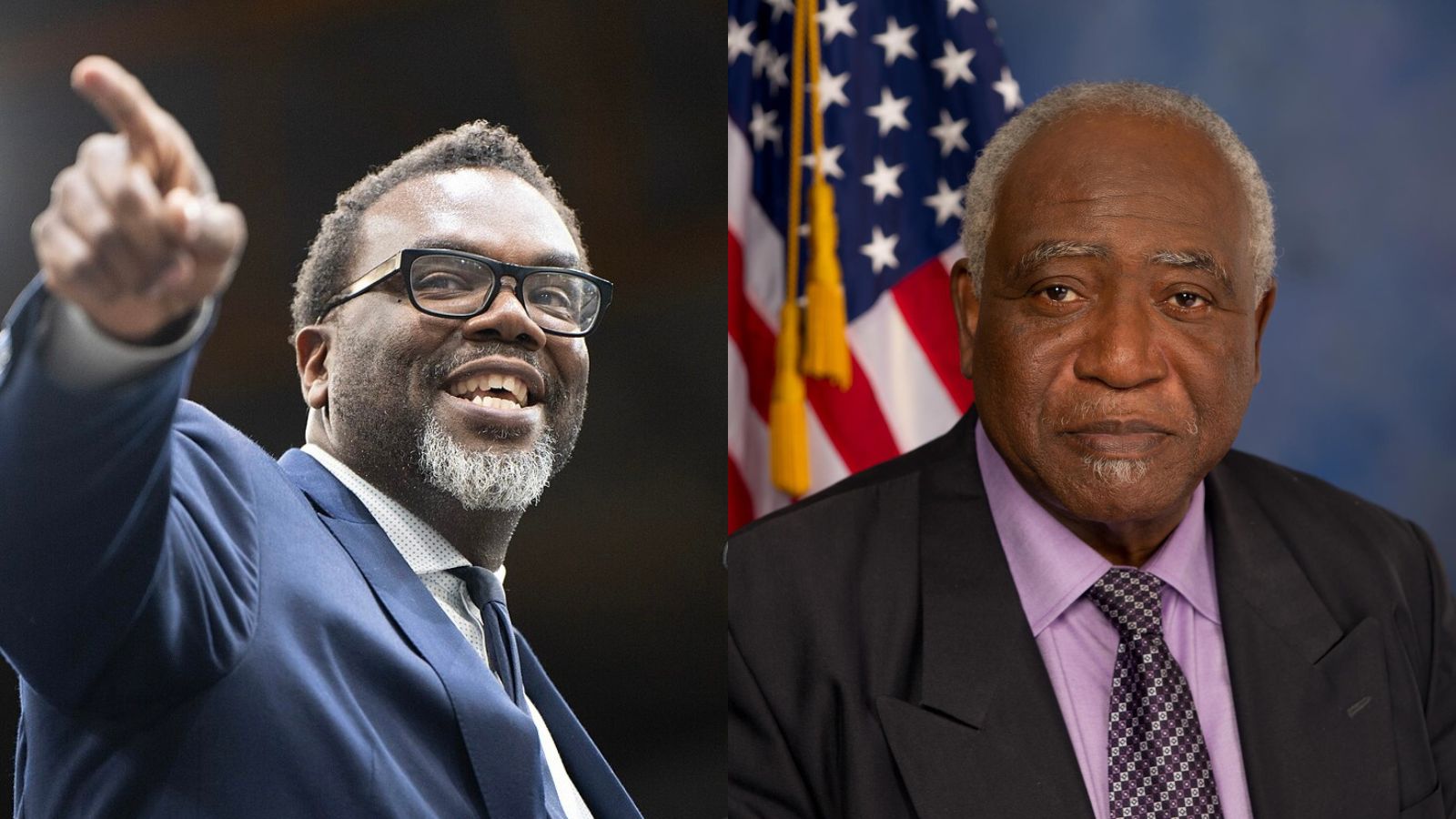 Mayor Brandon Johnson and U.S. Rep. Danny K. Davis