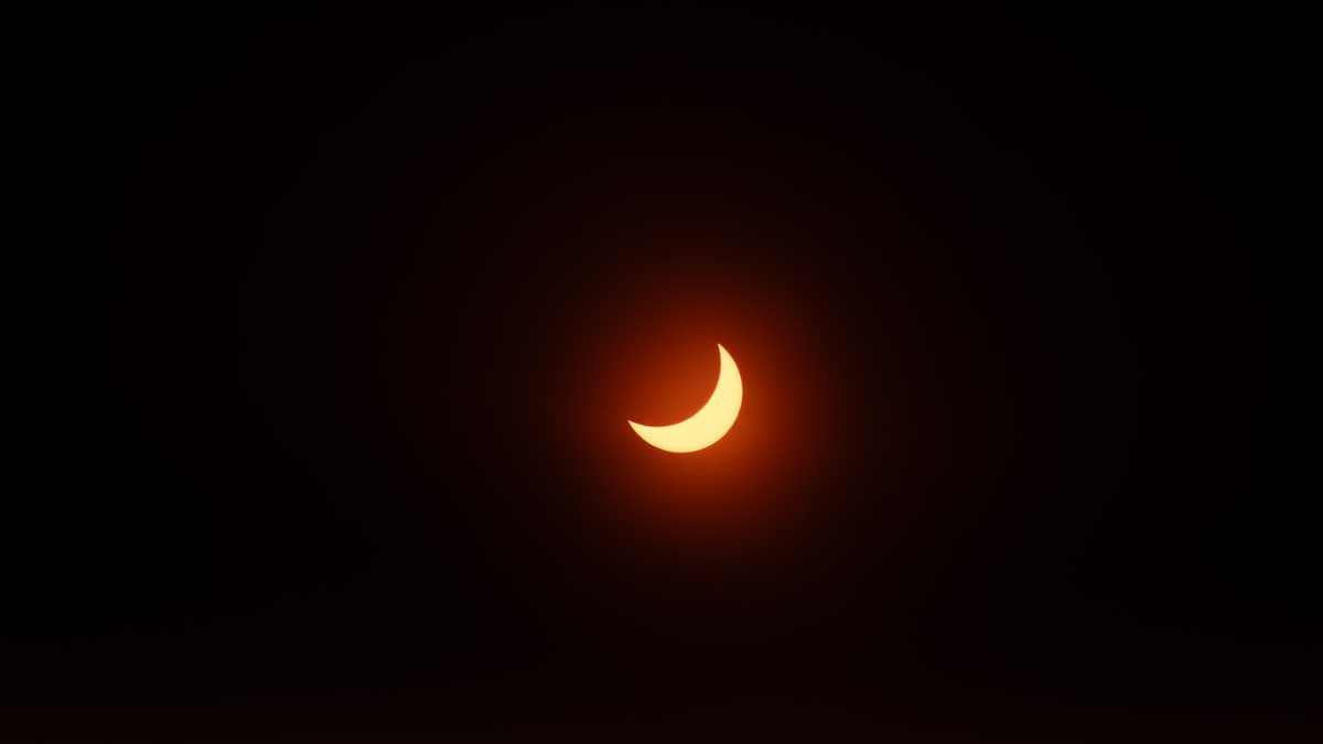 The view of a partial eclipse in Chicago