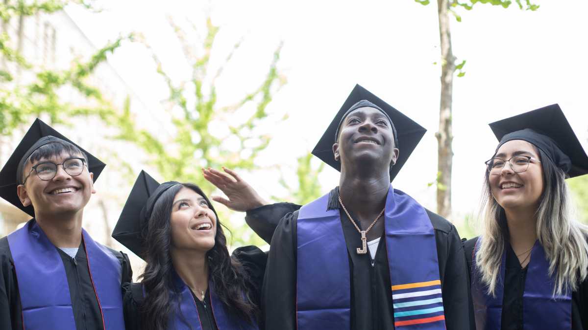 Graduating high school students