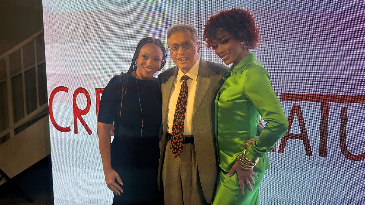 Revlon General Chandra Coleman, Creme of Nature Co-Founder Theodore Ted Manuel and new Chief Brand Officer Keke Palmer.