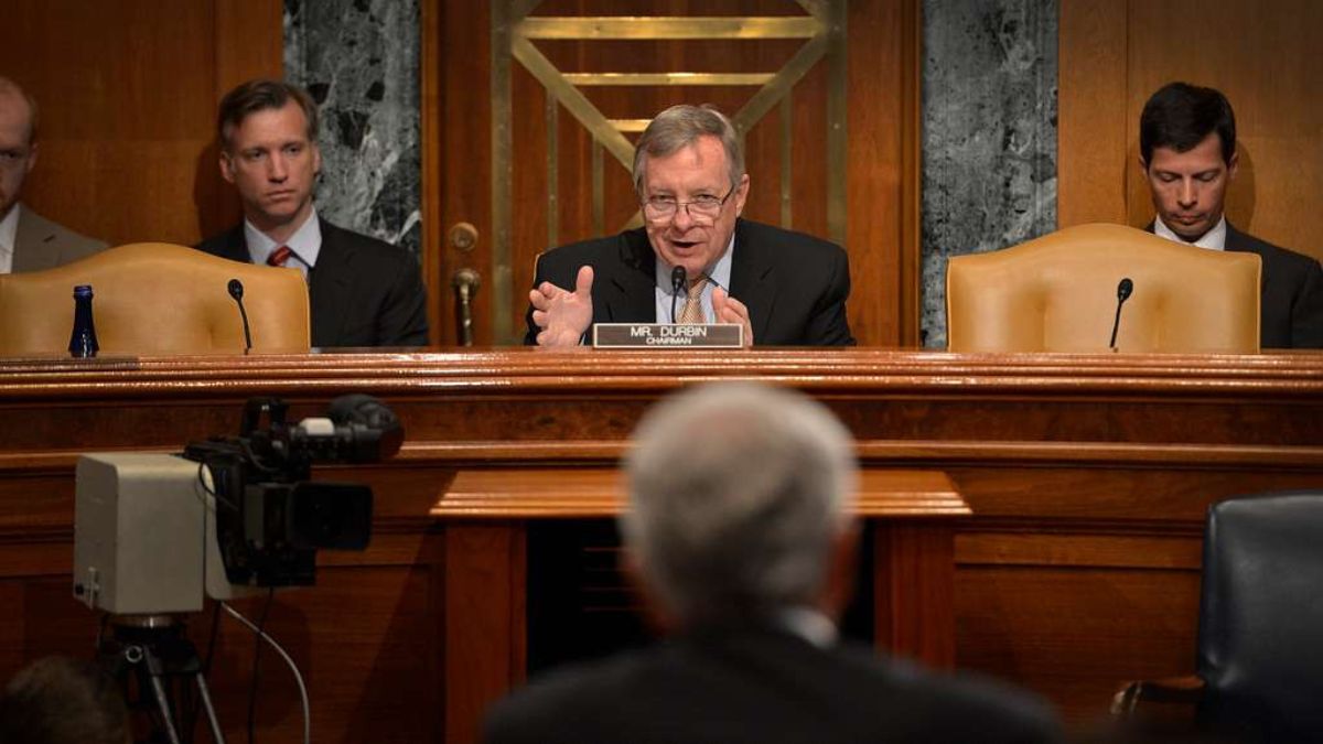 Sen. Dick Durbin at a committee hearing. Glenn Fawcett. Public Domain.