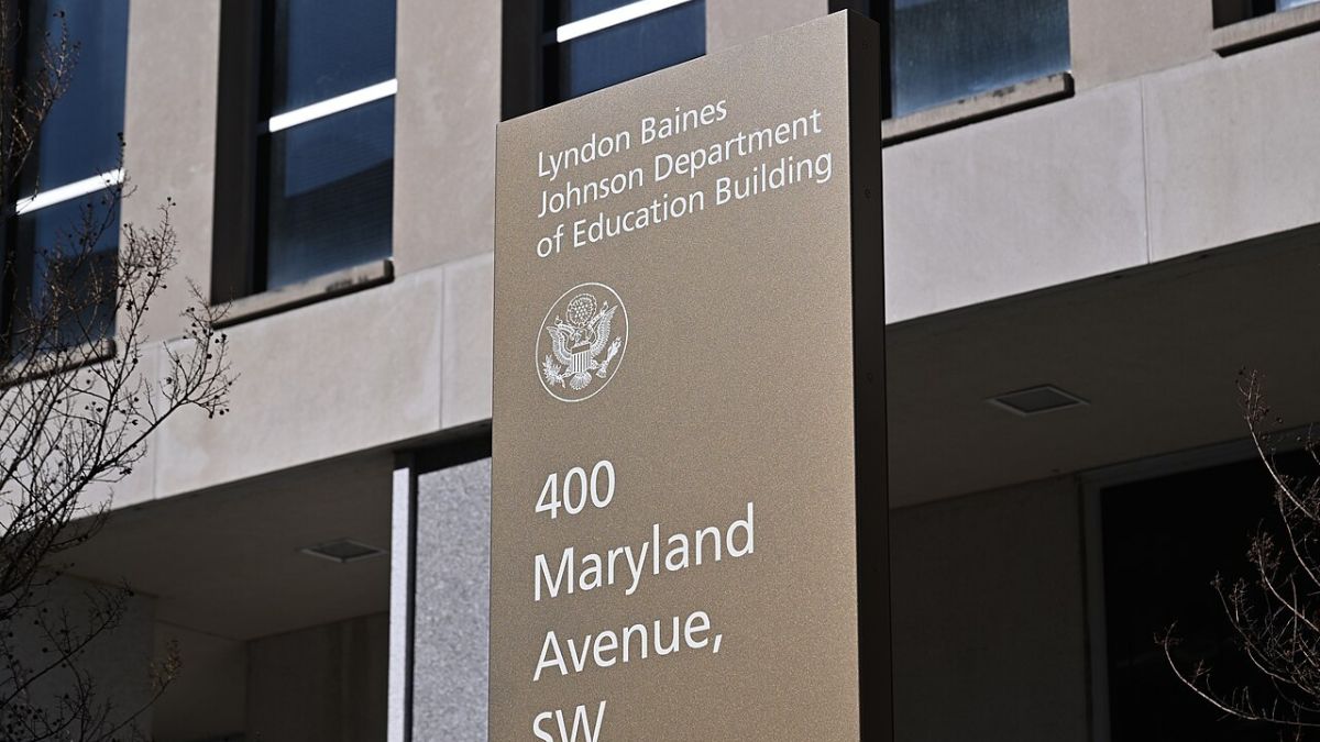 The sign on C Street SW for the Lyndon Baines Johnson Department of Education building.